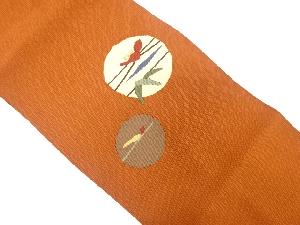 丸紋に抽象花模様織出し名古屋帯